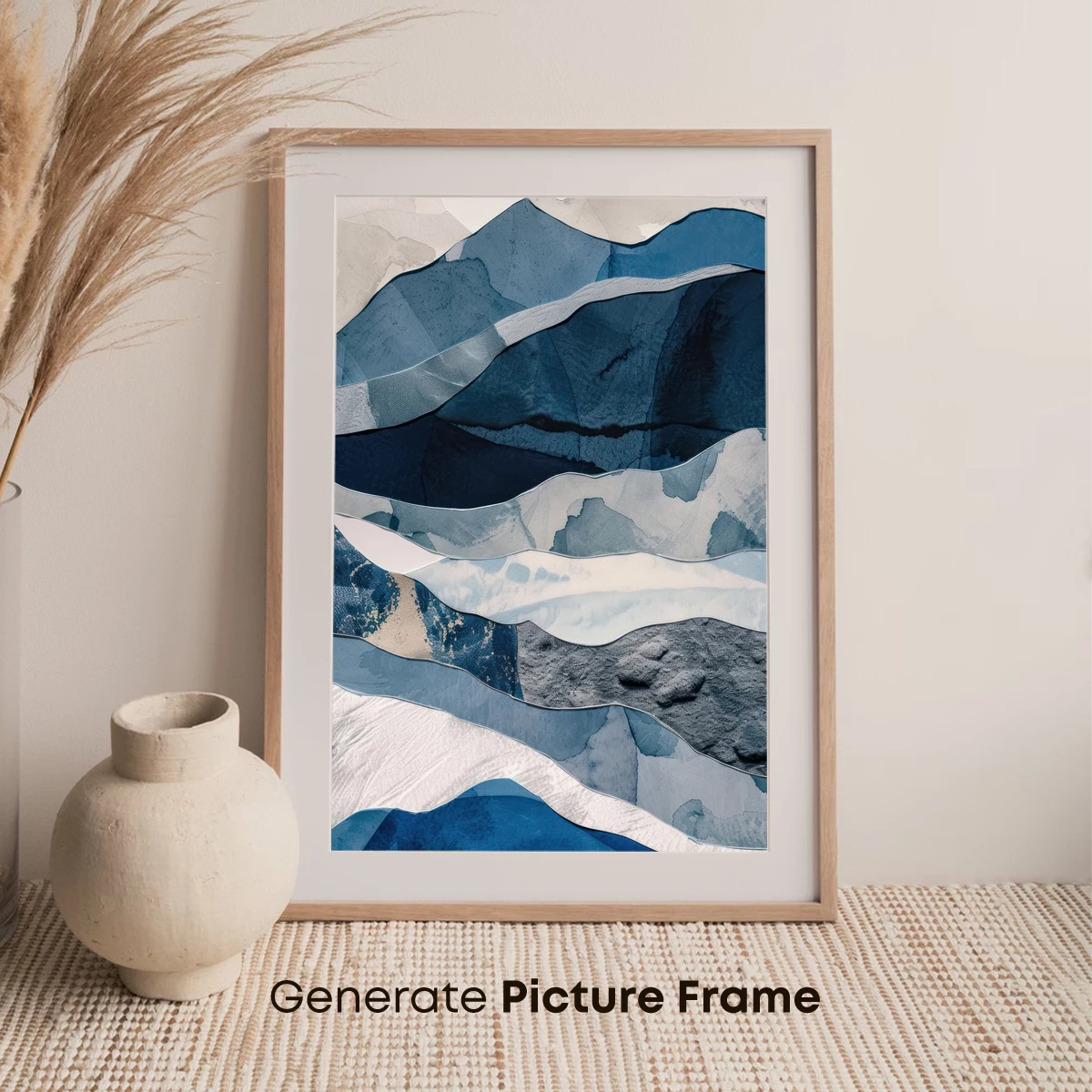 Abstract Mountain Layers: Blue Serenity - Image 7