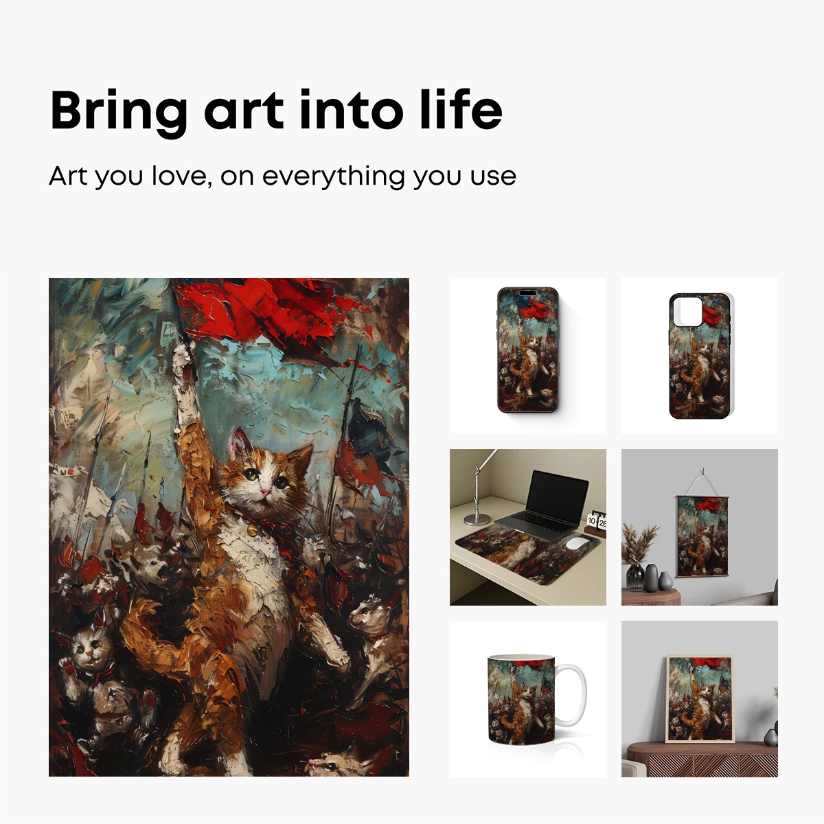 Feline Revolution: Bold Cats with Flags - Image 2