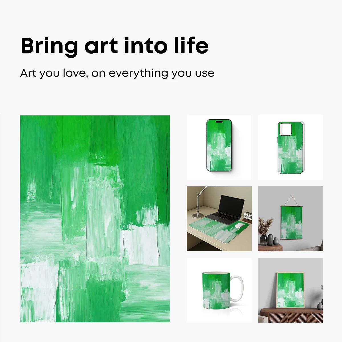 Emerald Waterfall: Abstract Green Flow - Image 2