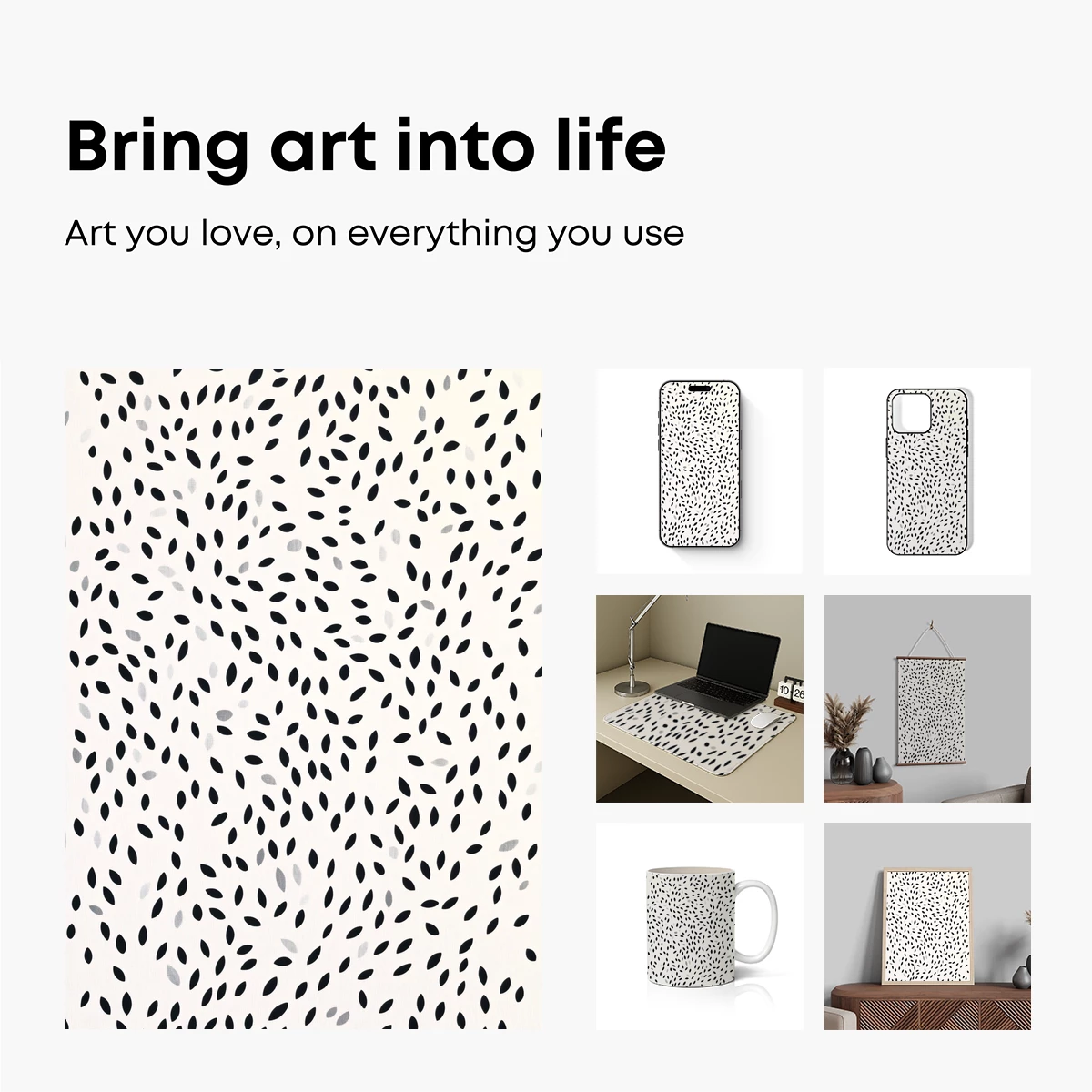 Abstract Leaf Whispers: Monochrome Elegance - Image 2