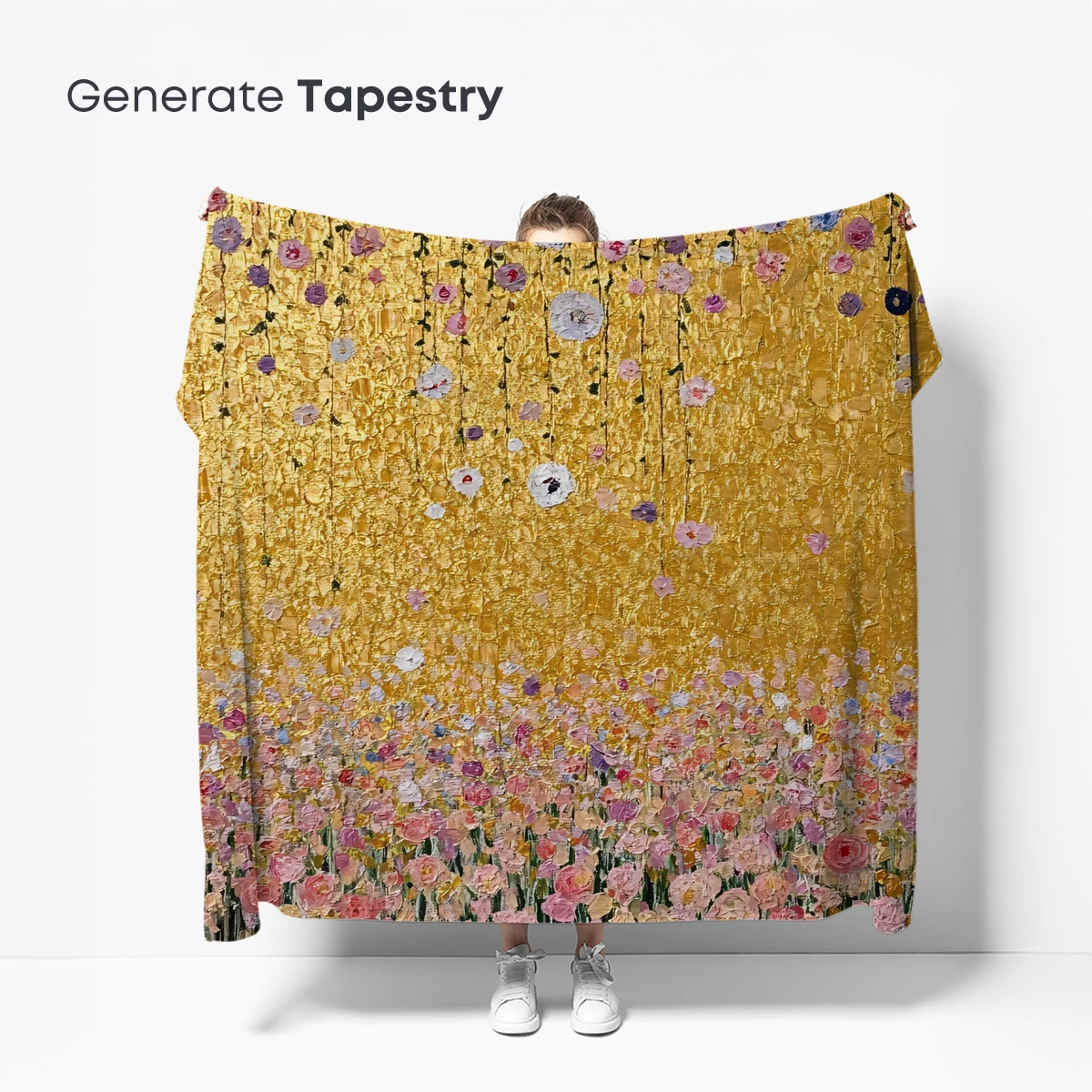 Golden Bloom Symphony: A Floral Cascade in Impressionist Style - Image 5