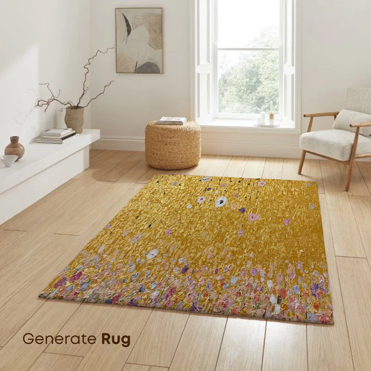 Golden Bloom Symphony: A Floral Cascade in Impressionist Style - Image 6