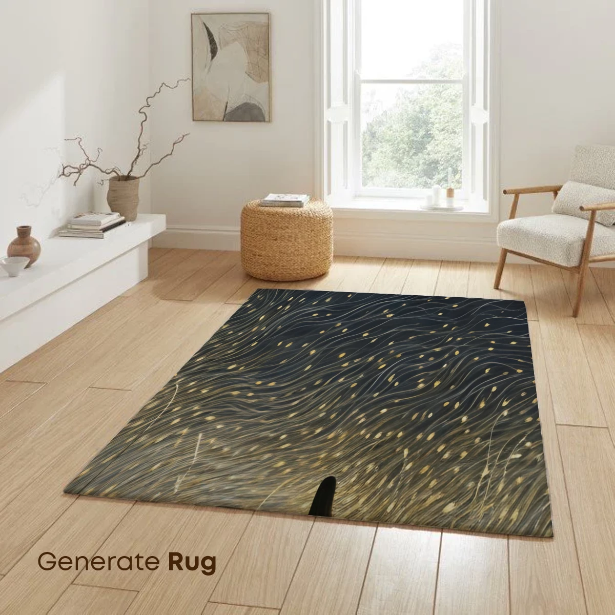 Ethereal Weave: A Lone Figure in a Golden Storm - Image 6