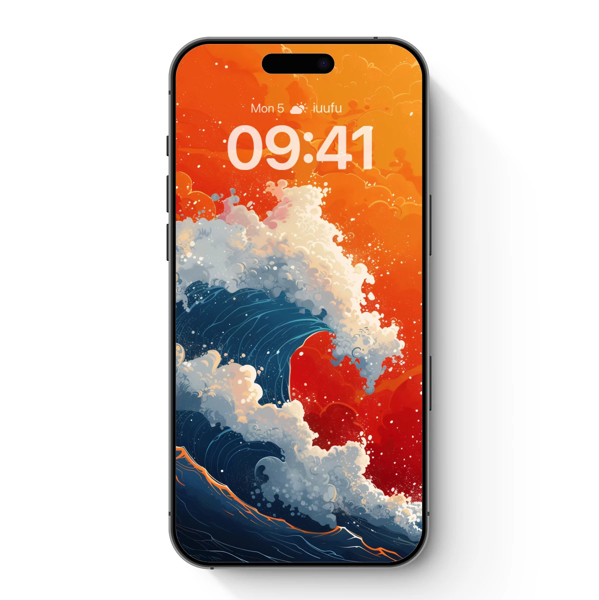 Crimson Tide: Hokusai's Wave Reimagined in Fiery Sunset