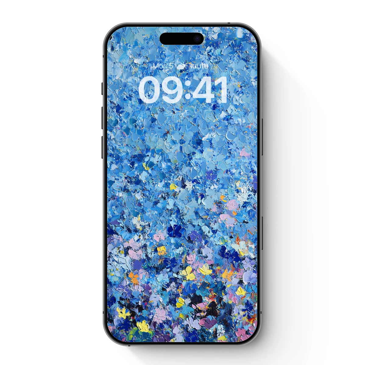 Blue Symphony: Impasto Floral Fantasy