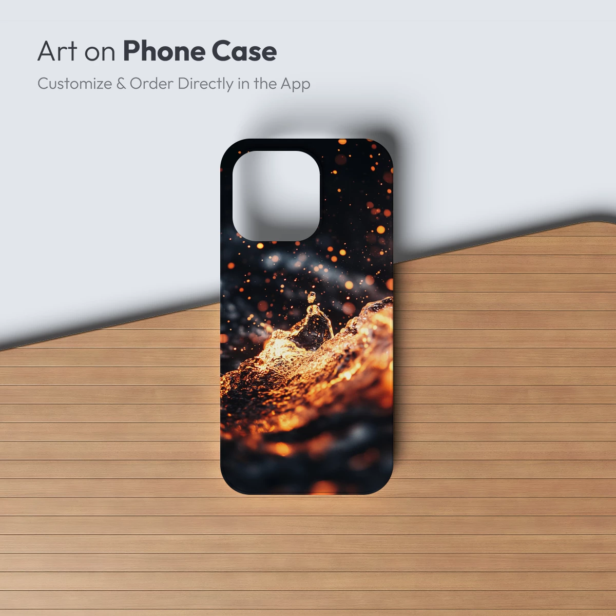 Golden Lava Eruption: Fiery Abstract Art - Image 3