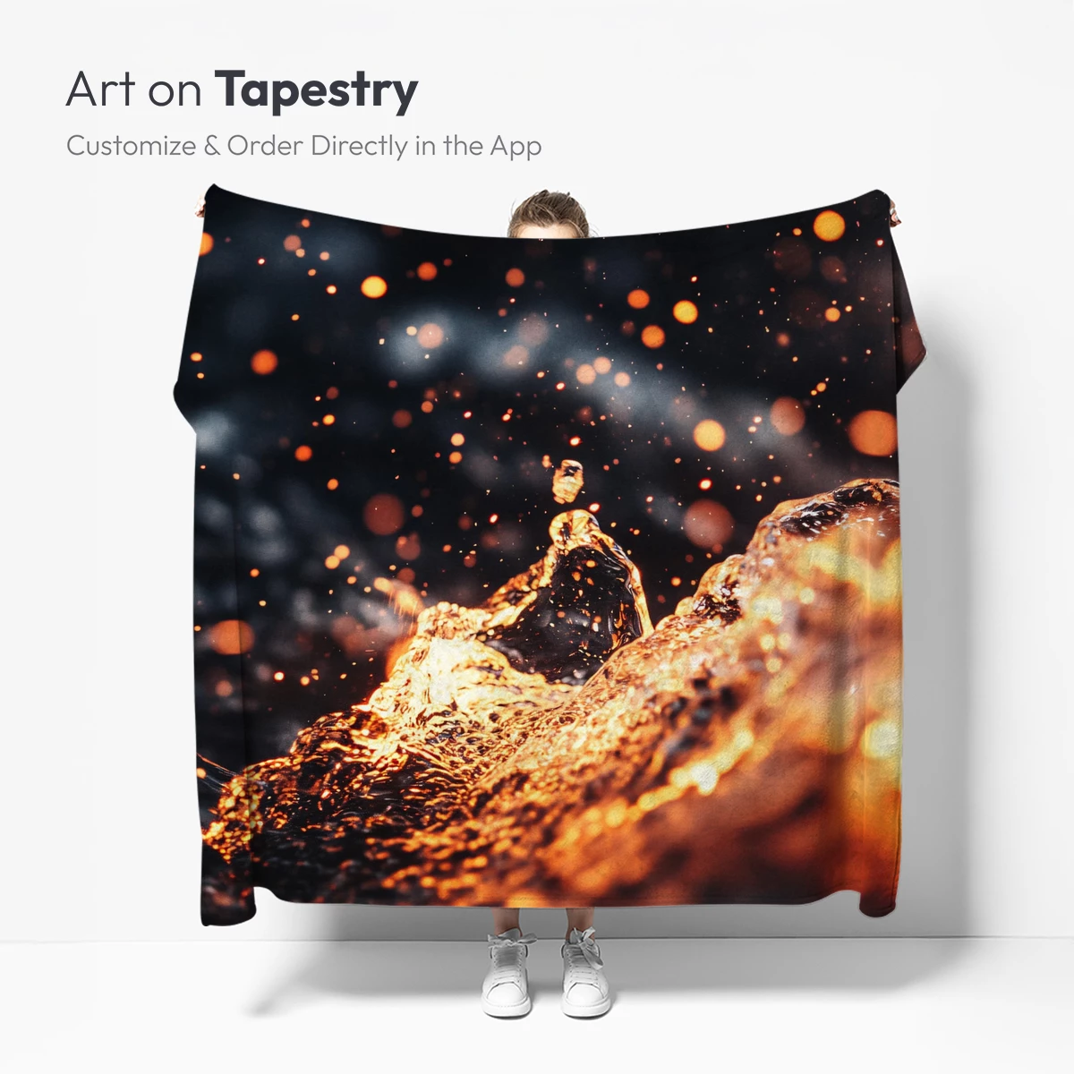 Golden Lava Eruption: Fiery Abstract Art - Image 5