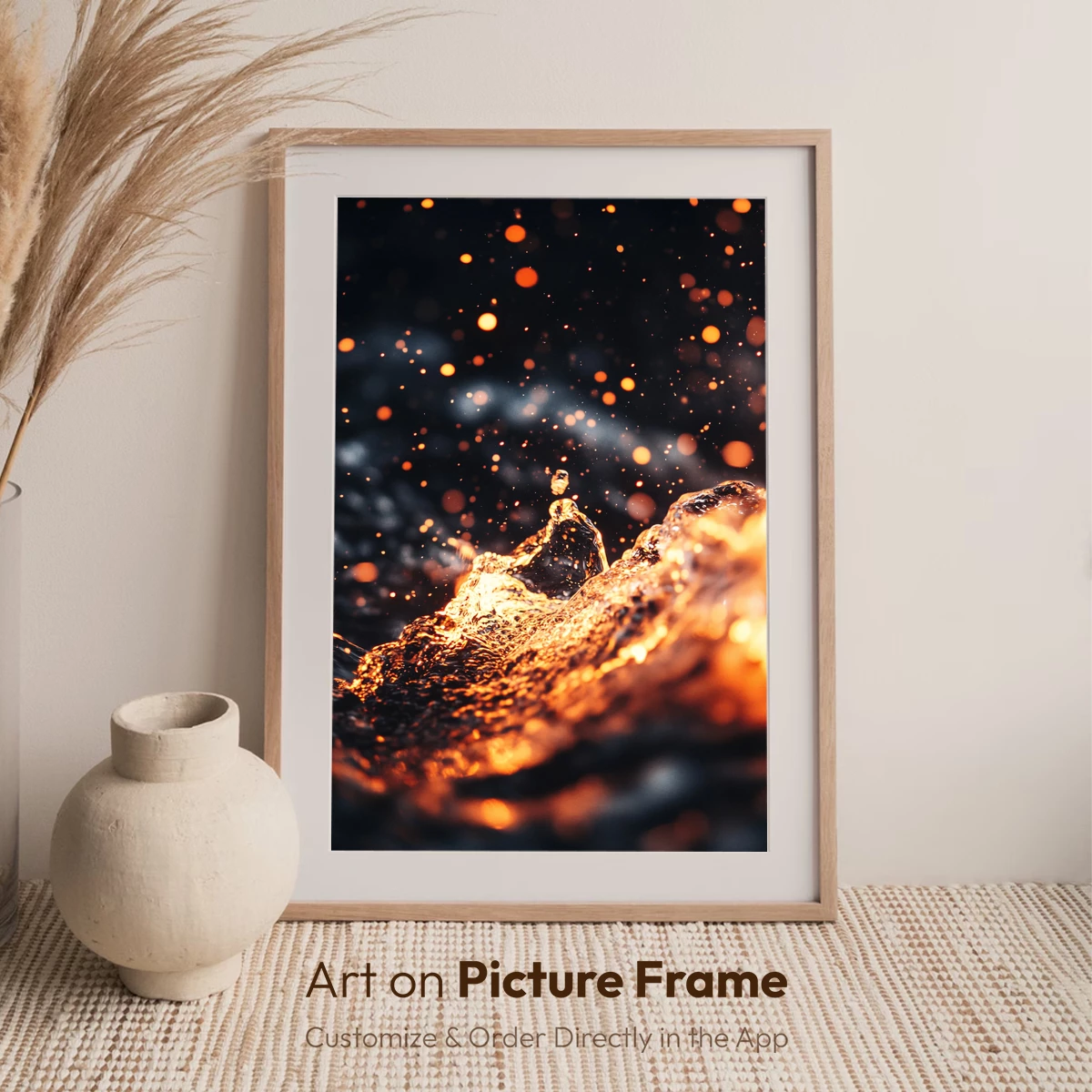 Golden Lava Eruption: Fiery Abstract Art - Image 7