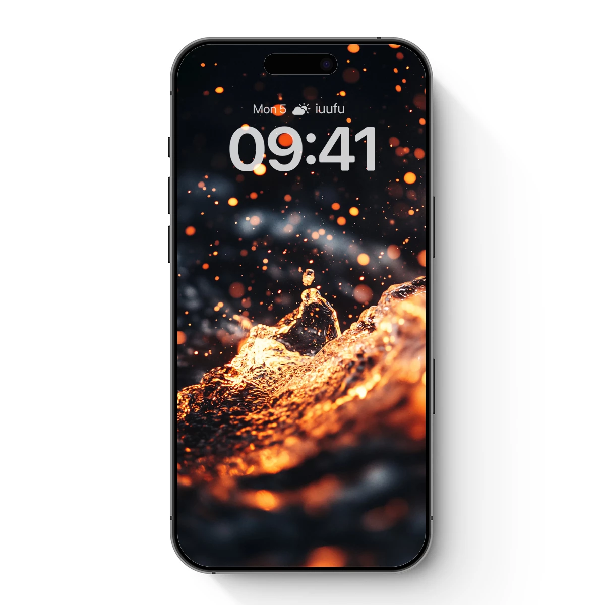 Golden Lava Eruption: Fiery Abstract Art