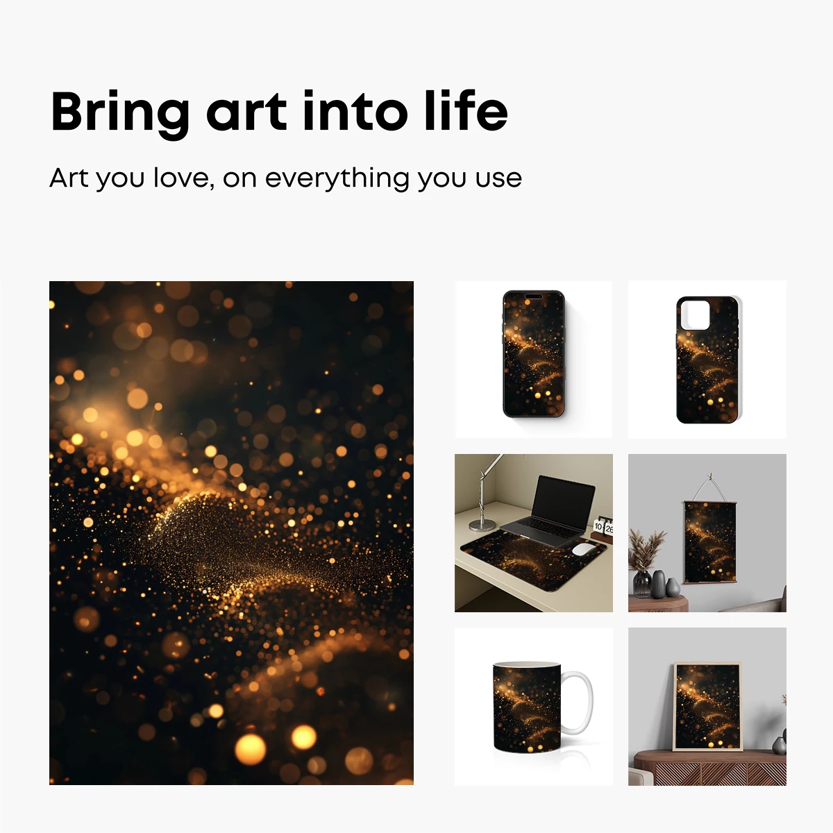 Golden Bokeh Whispers: A Symphony of Light Particles - Image 2
