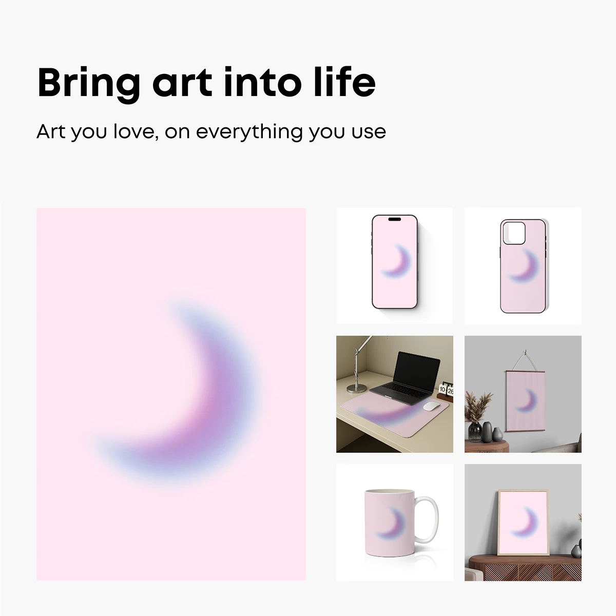 Ethereal Crescent Glow: Pastel Dreamscapes