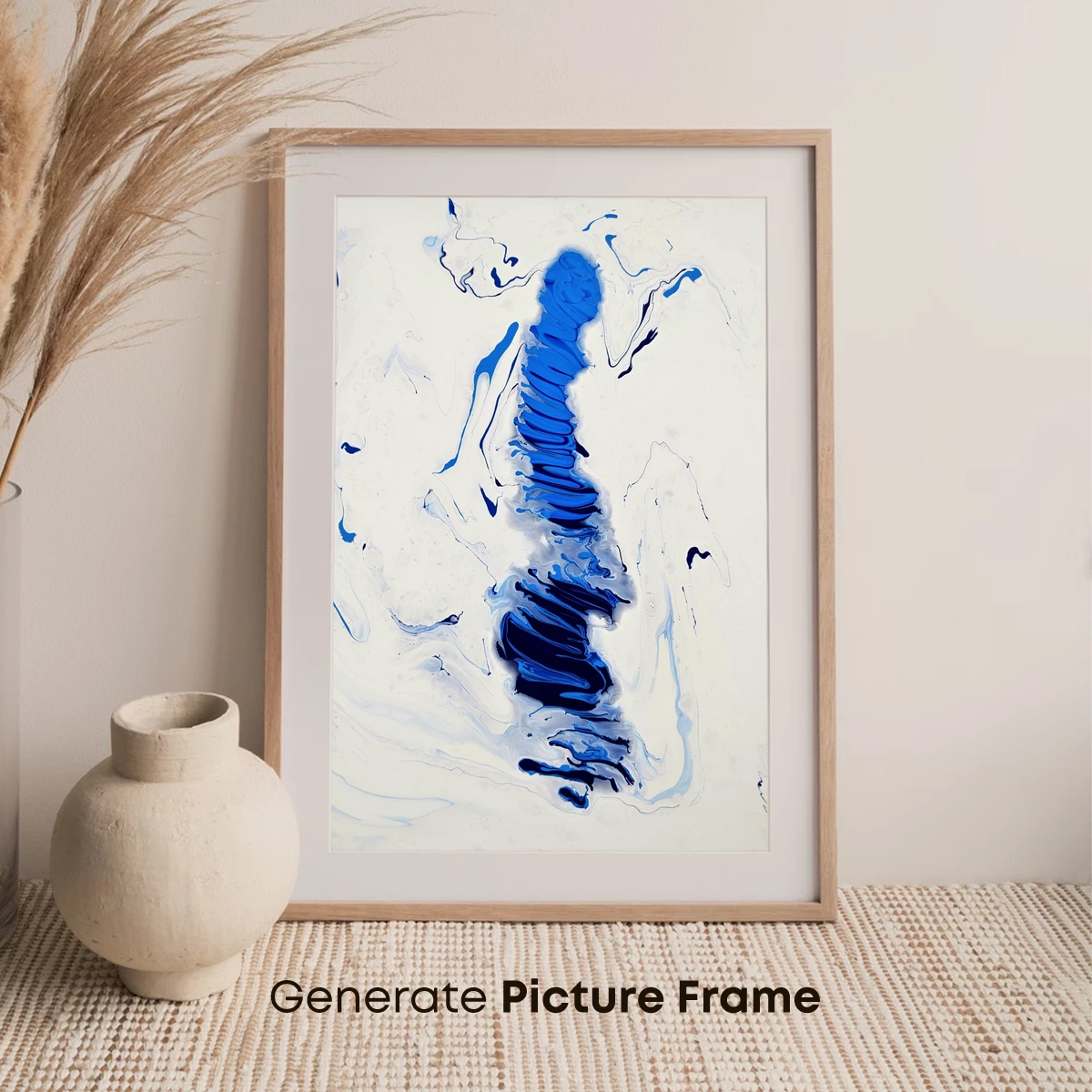 Blue Spine Symphony: Abstract Fluid Art - Image 7