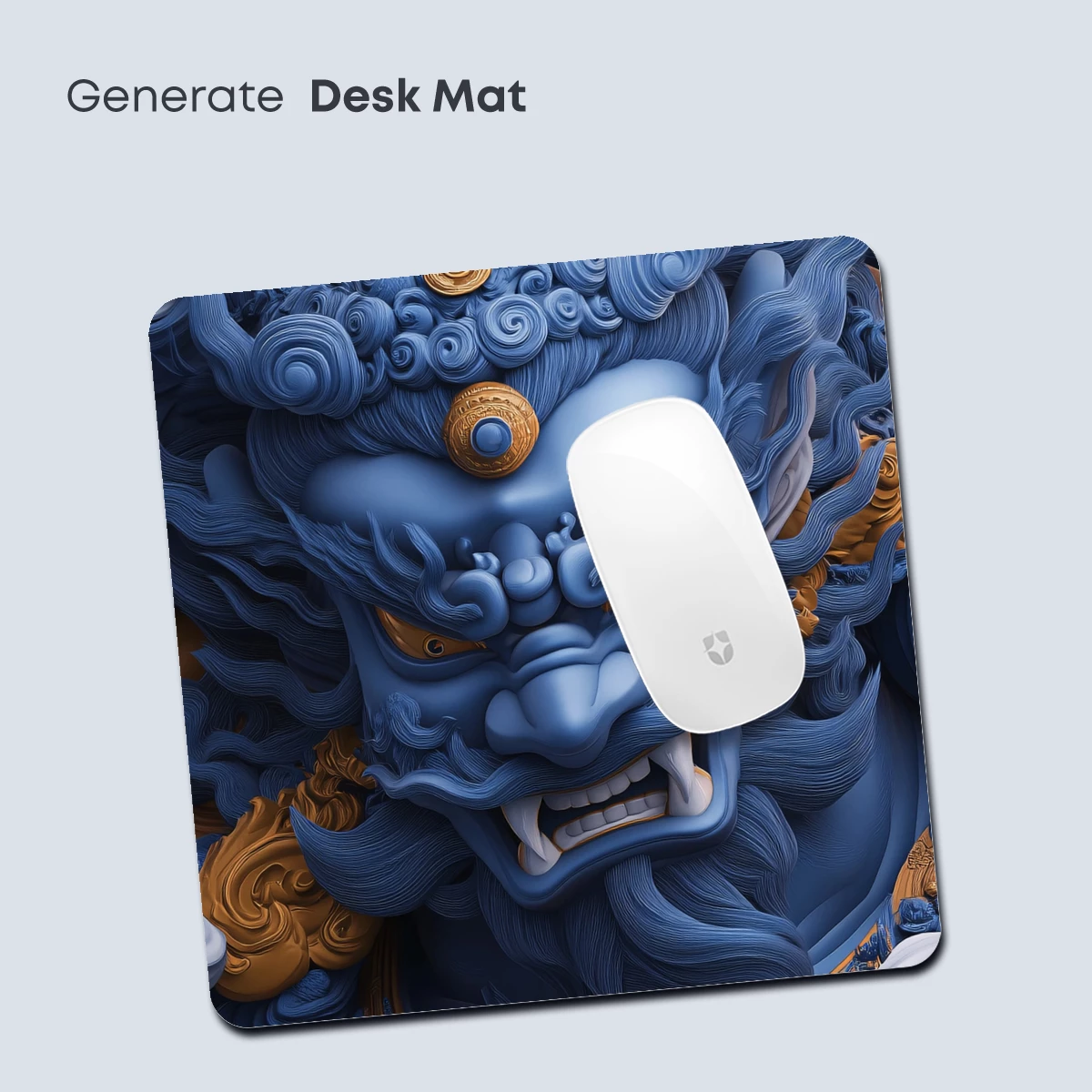 Blue Guardian Spirit: Mythical Beast in Clouds - Image 4