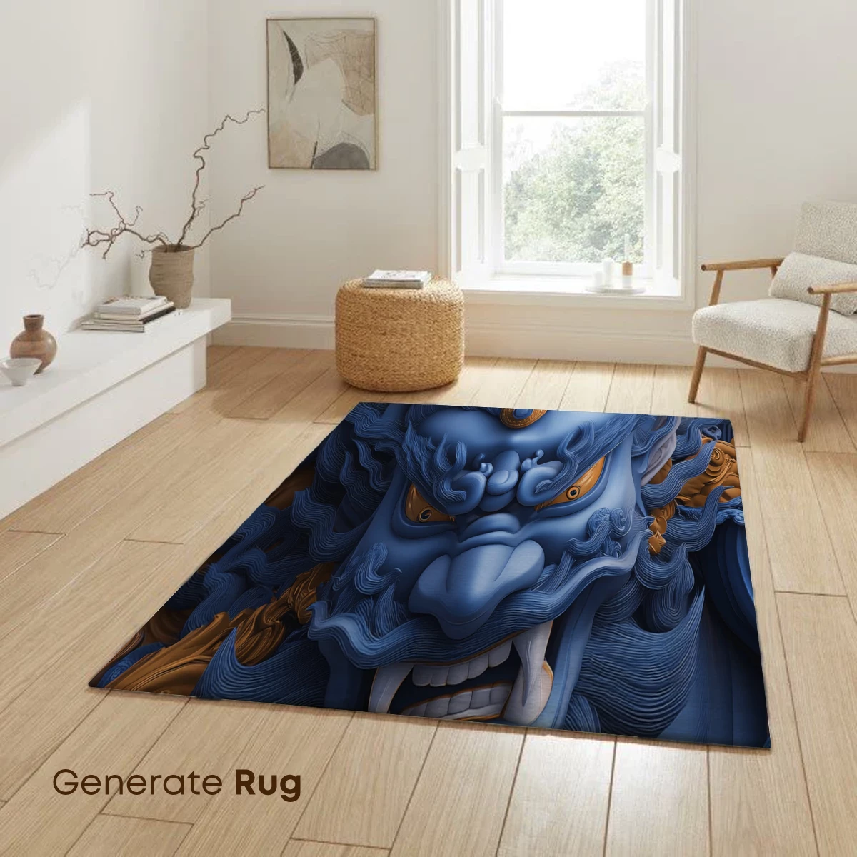 Blue Guardian Spirit: Mythical Beast in Clouds - Image 6