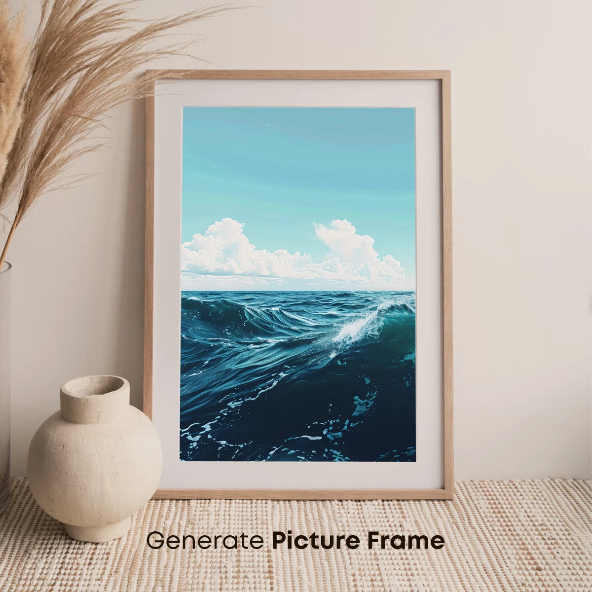 Oceanic Serenity: Waves Under a Dreamy Sky - Image 7