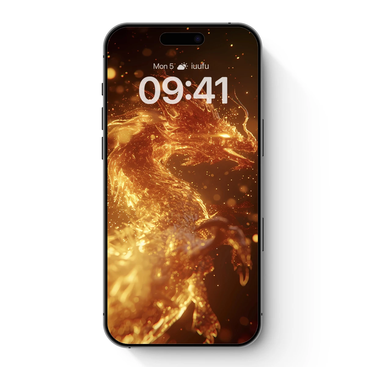 Golden Dragon Ablaze: Mythic Fire Spirit