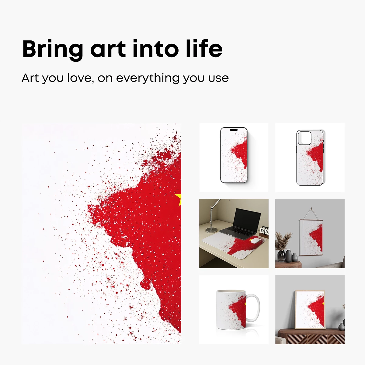 China Flag on Brazil Map: Cultural Fusion Art