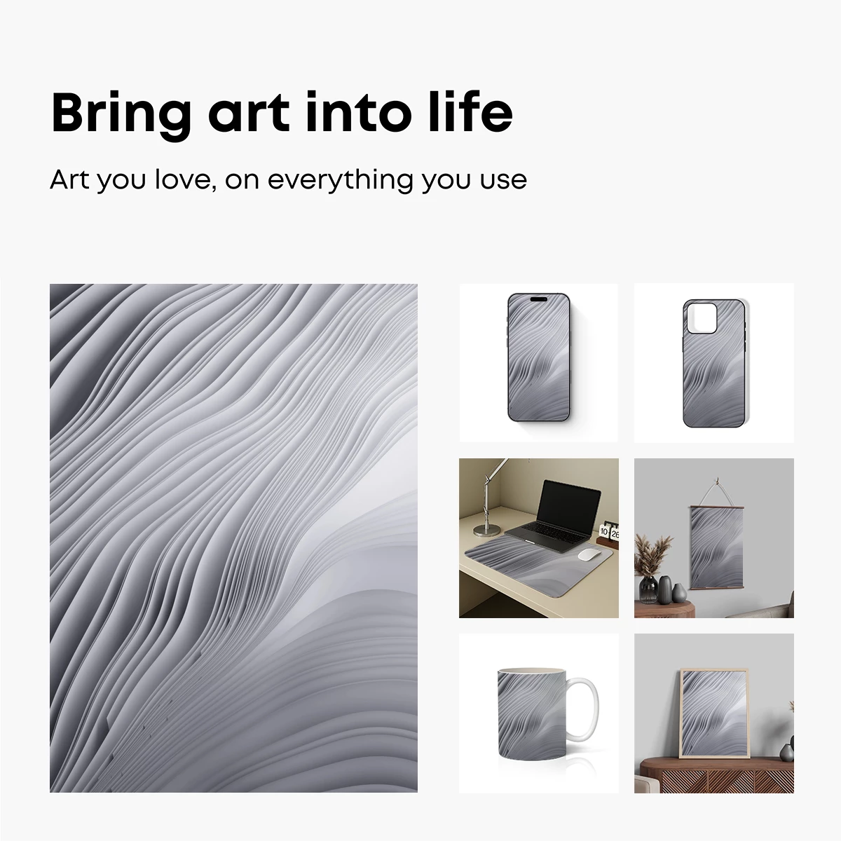 Fluid Silver Waves: A Sculptural Odyssey - Image 2