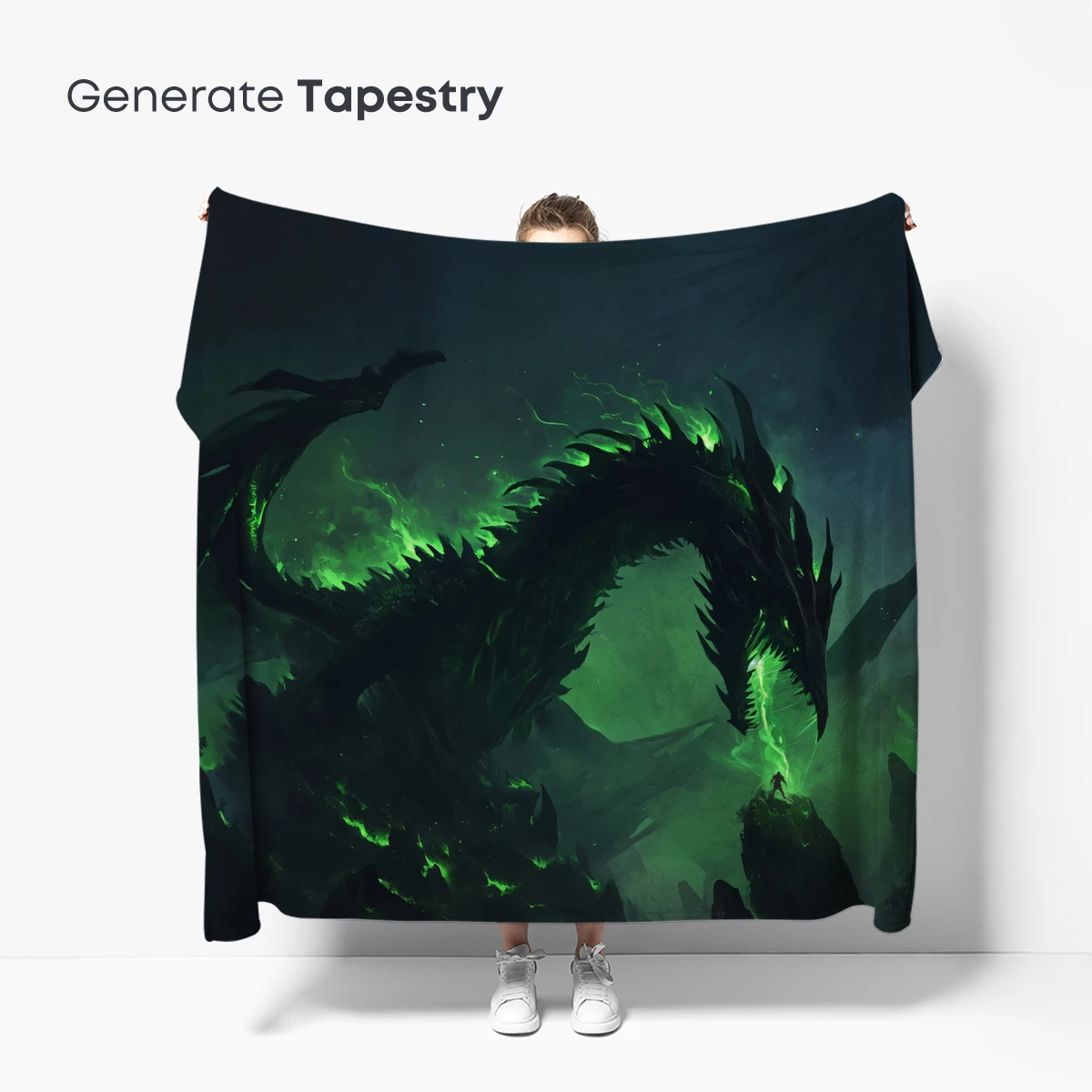 Ethereal Green Dragon in Misty Night - Image 5