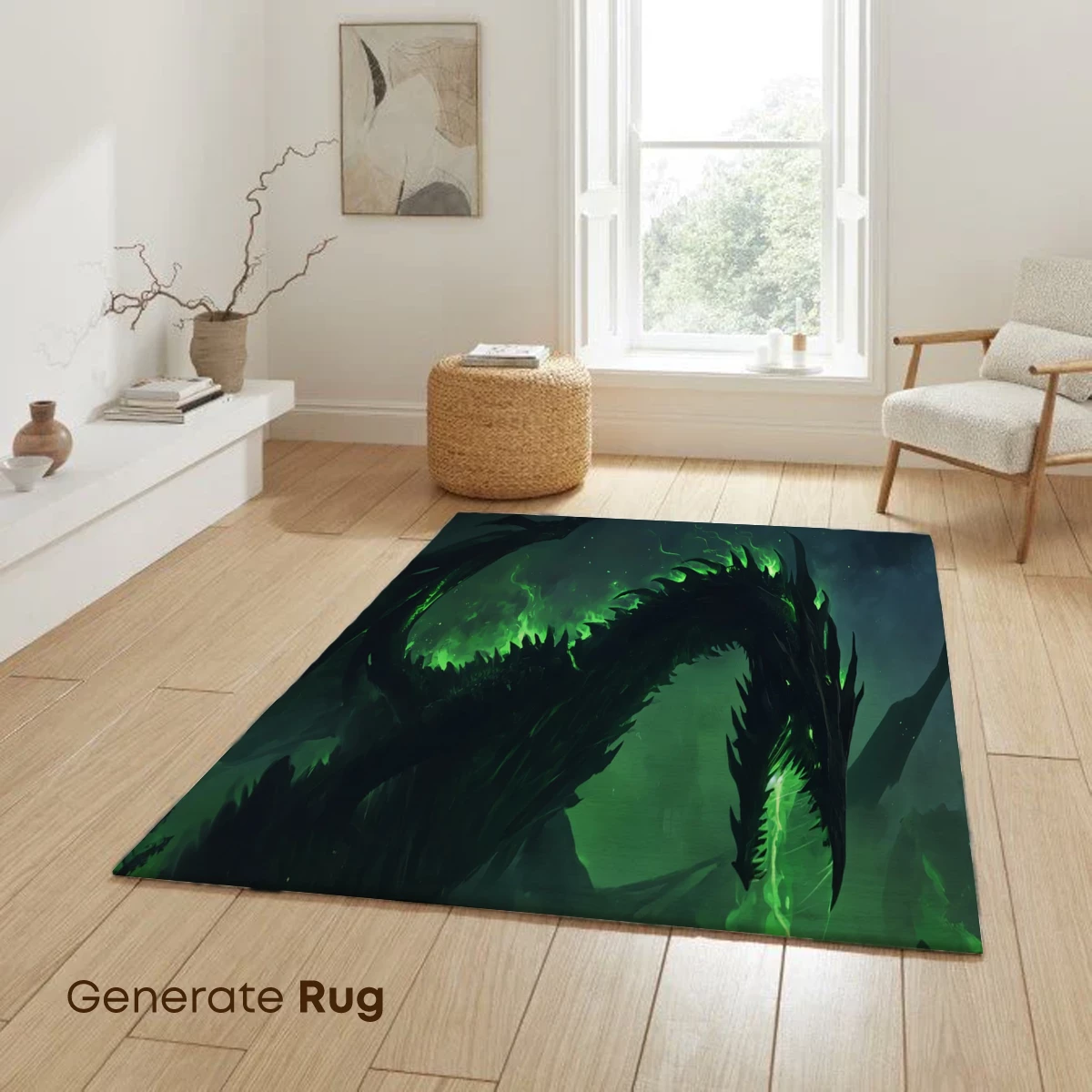 Ethereal Green Dragon in Misty Night - Image 6