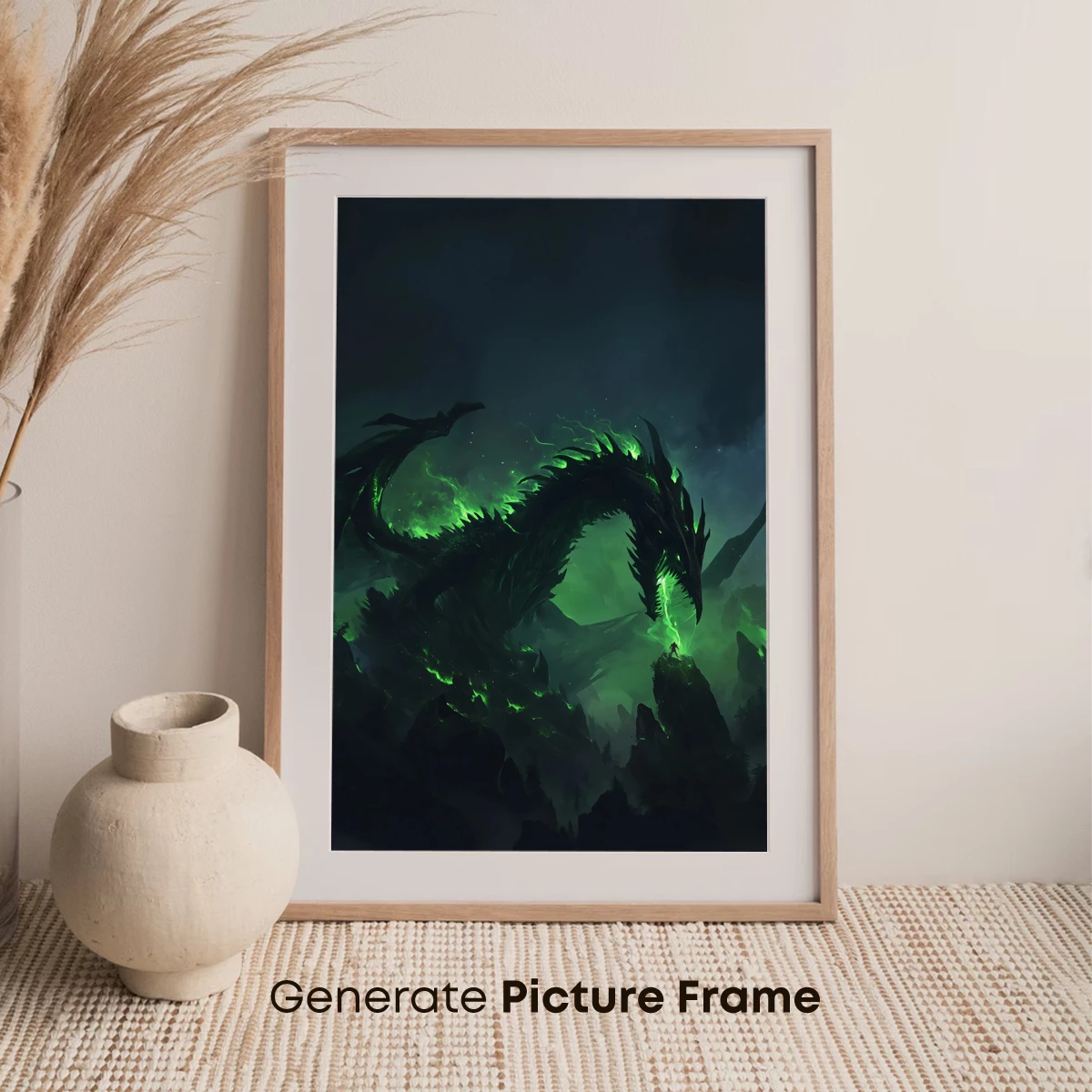 Ethereal Green Dragon in Misty Night - Image 7