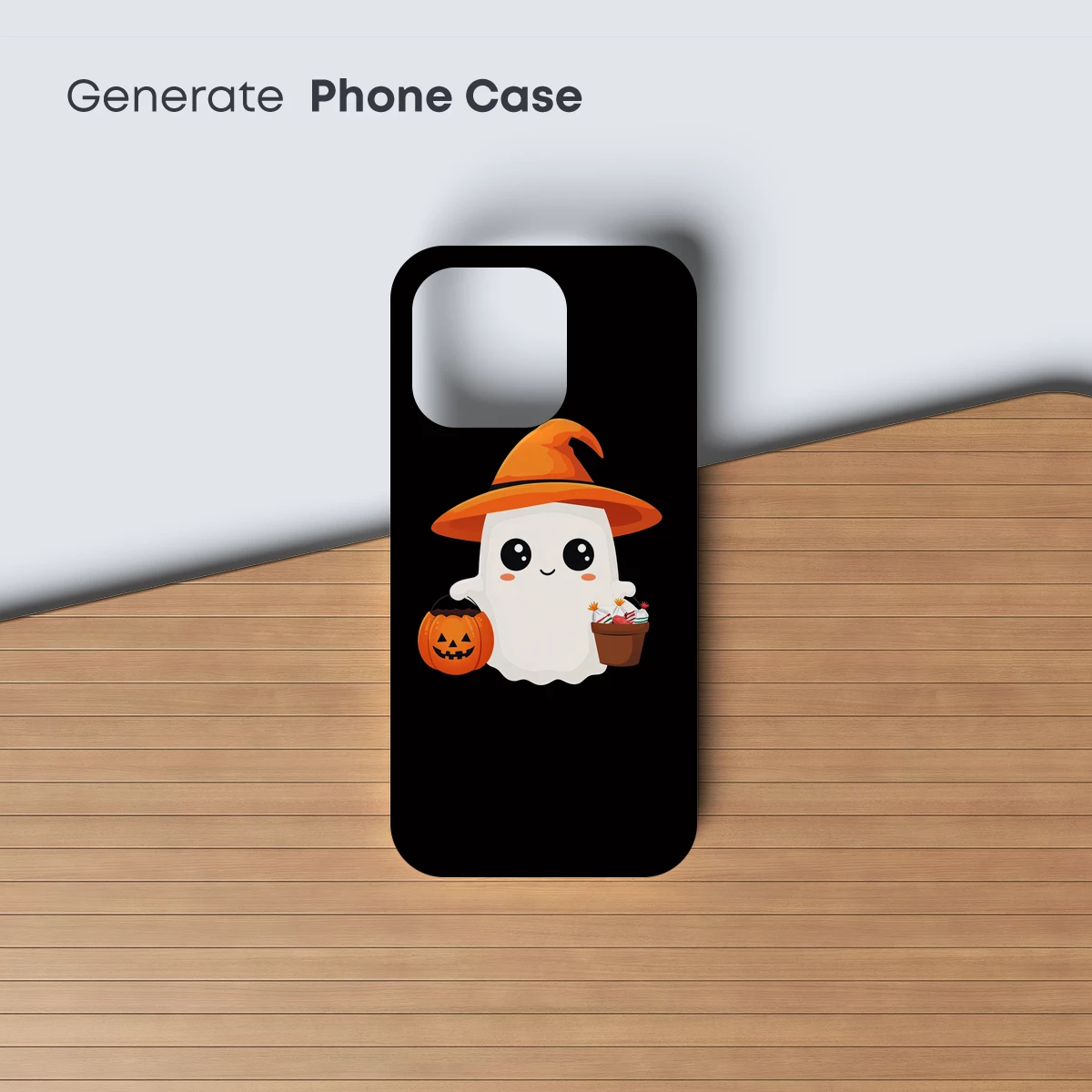 Cute Ghost in Witch Hat: Halloween Delight - Image 3