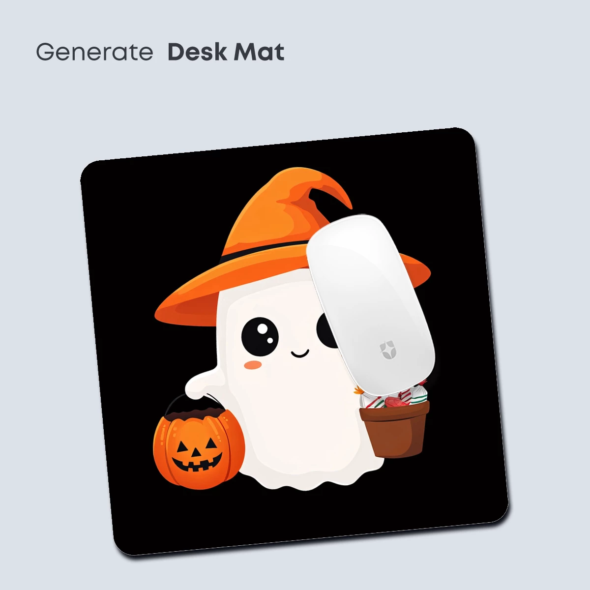 Cute Ghost in Witch Hat: Halloween Delight - Image 4