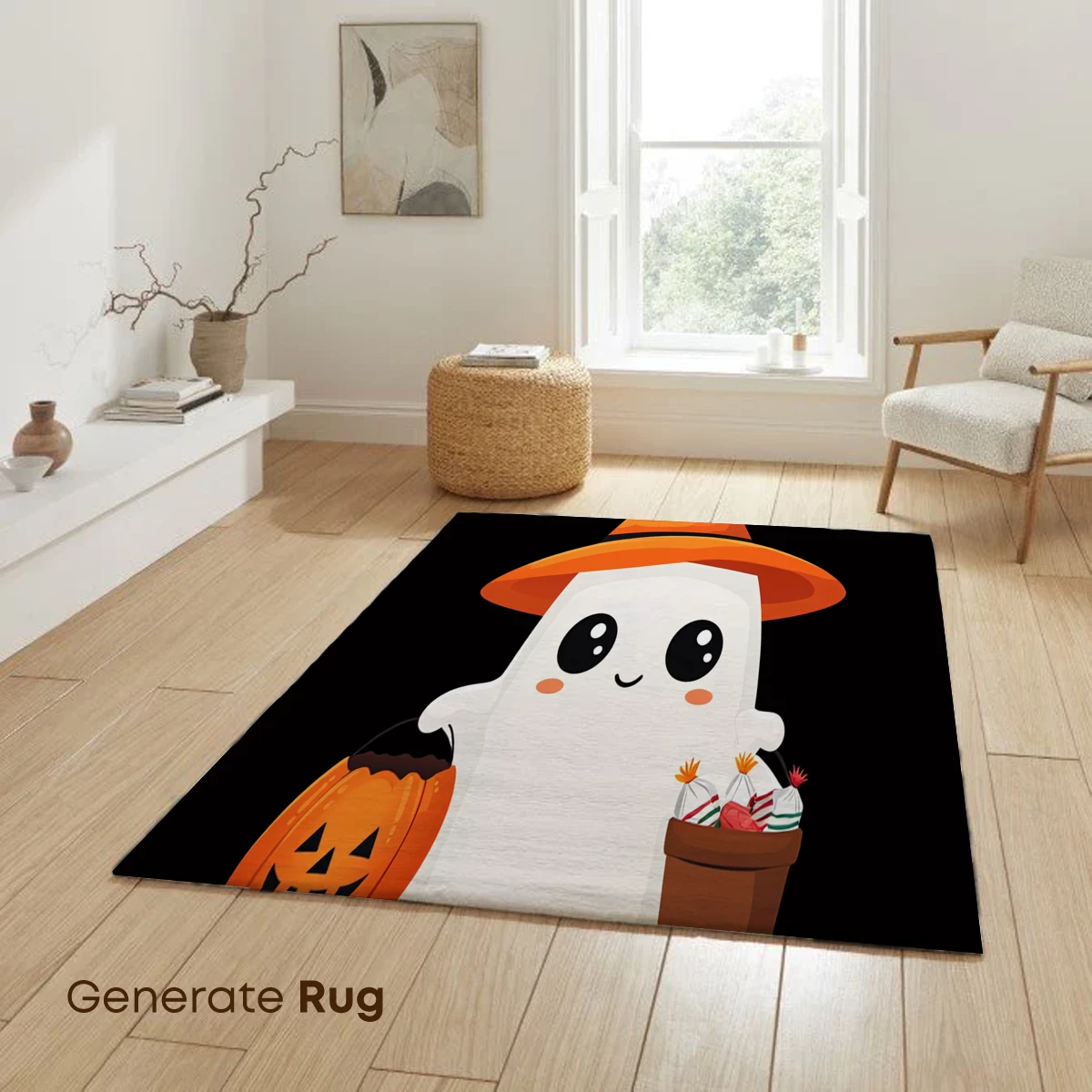Cute Ghost in Witch Hat: Halloween Delight - Image 6
