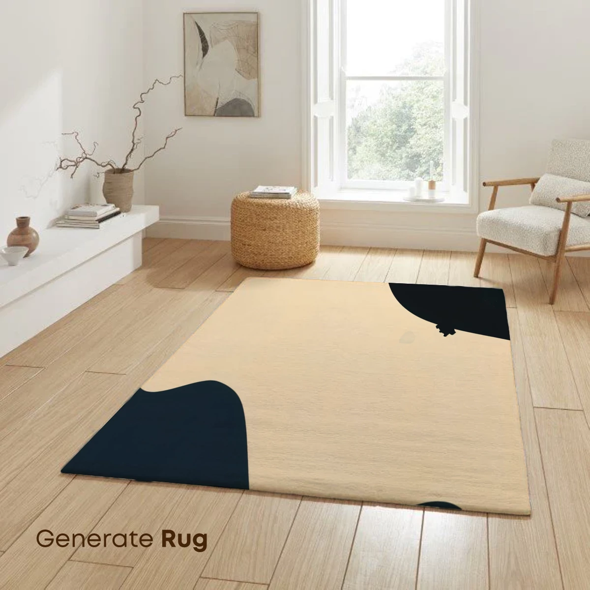 Abstract Waves in Black, Red, and Cream - Image 6