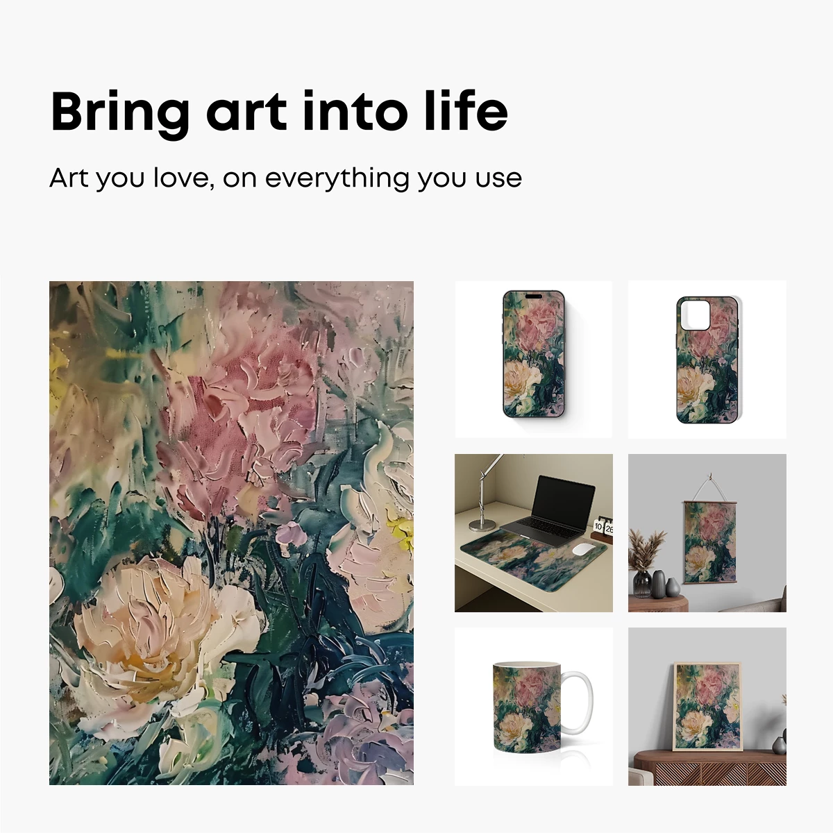 Impressionist Floral Symphony: Textured Blooms in Harmony - Image 2