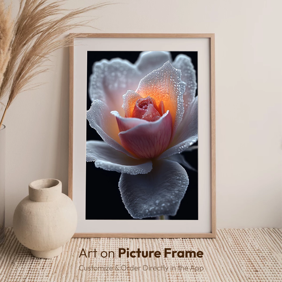 Frost-Kissed Rose: Dawn's Delicate Embrace - Image 6