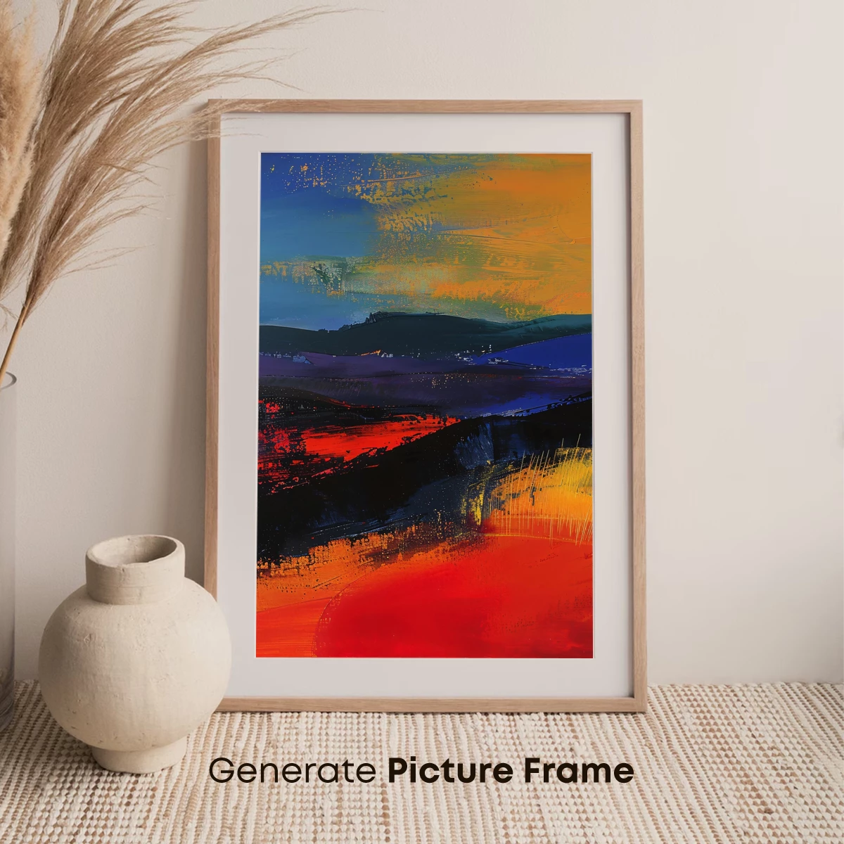 Abstract Sunset Odyssey: Vibrant Landscape Fusion - Image 7