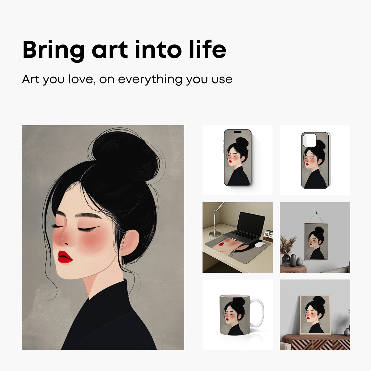 Elegant Serenity: A Modern Geisha Portrait - Image 2