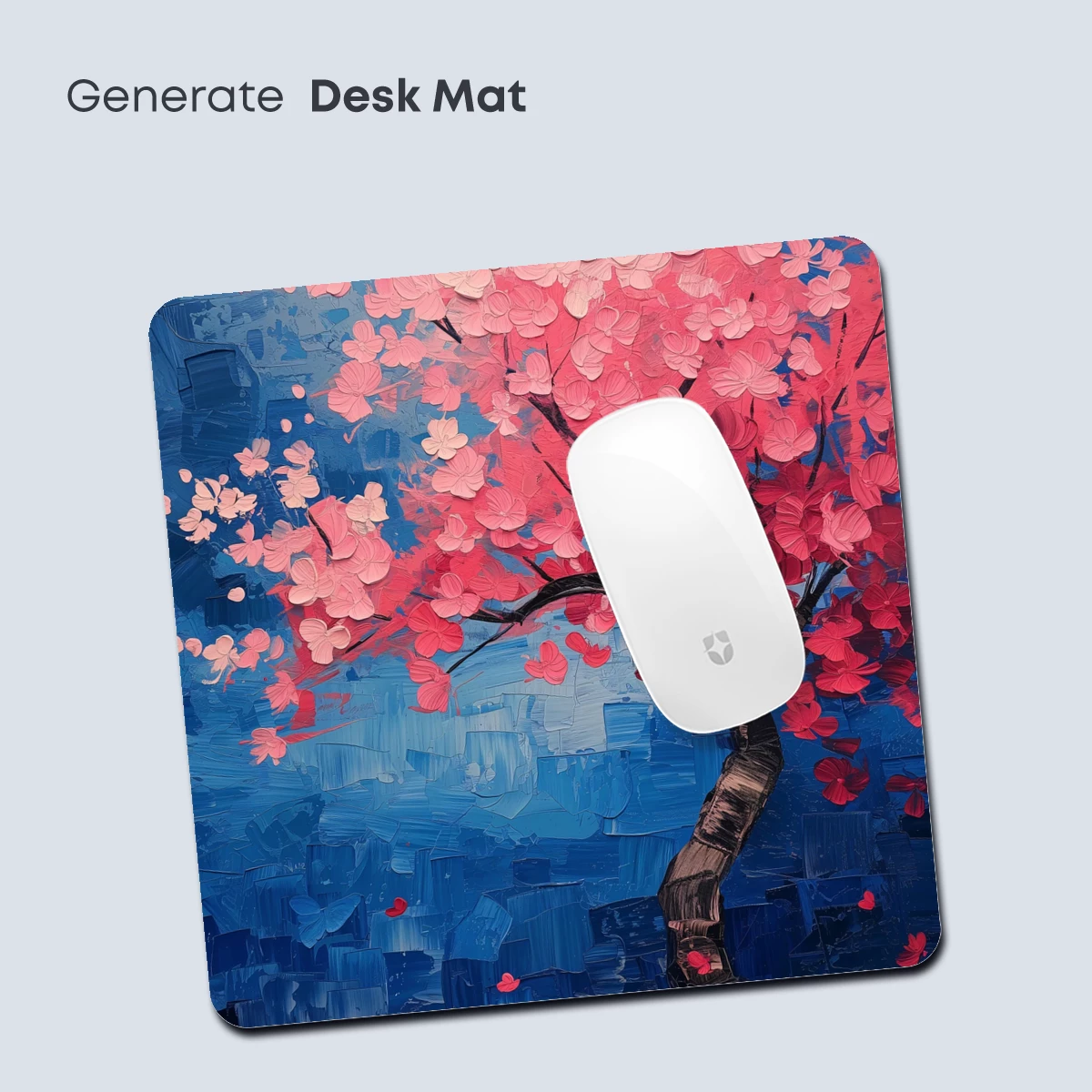 Blossom Twilight: A Painterly Cherry Tree in Abstract Blues - Image 4