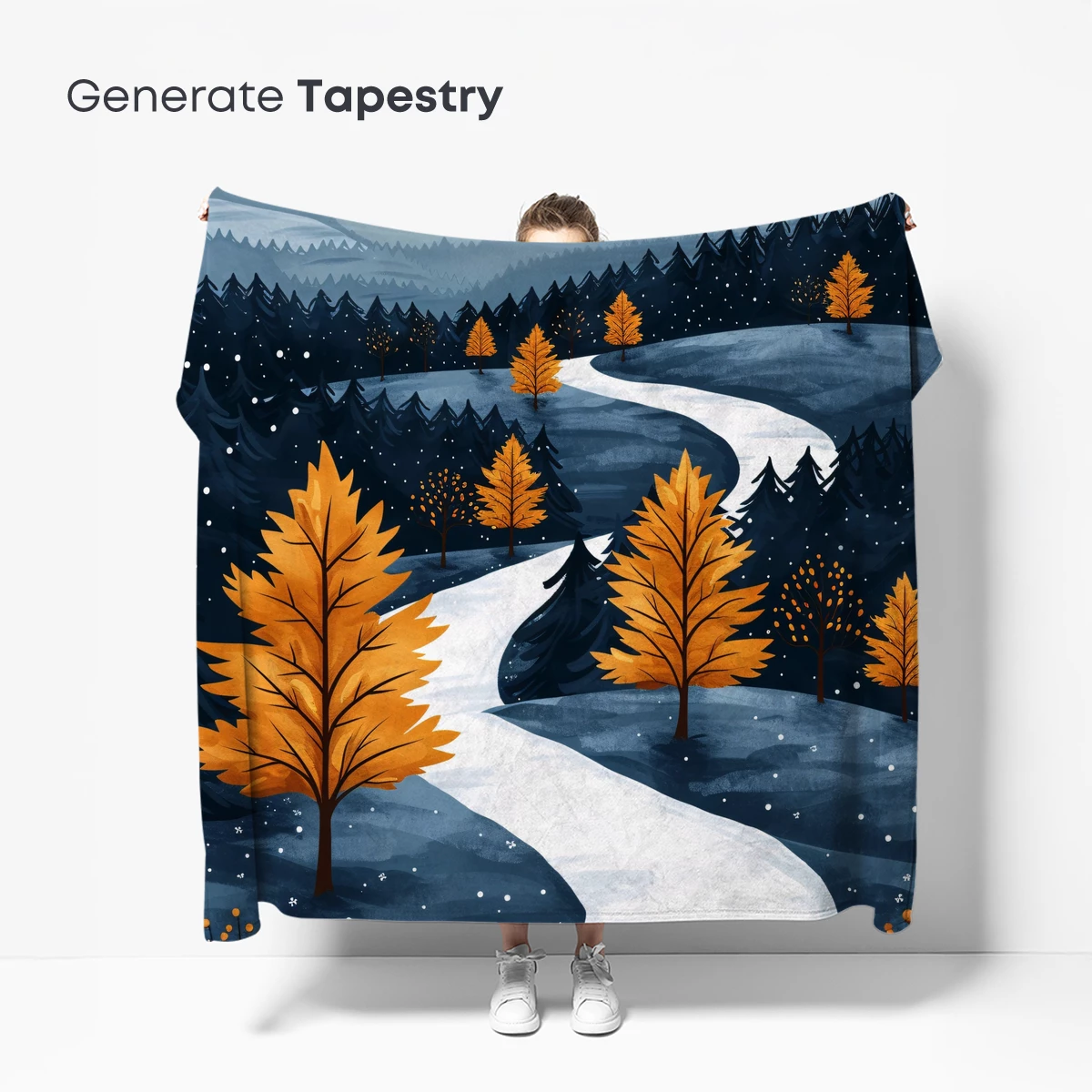 Autumn's Winding Path: A Snowy Forest Odyssey - Image 5