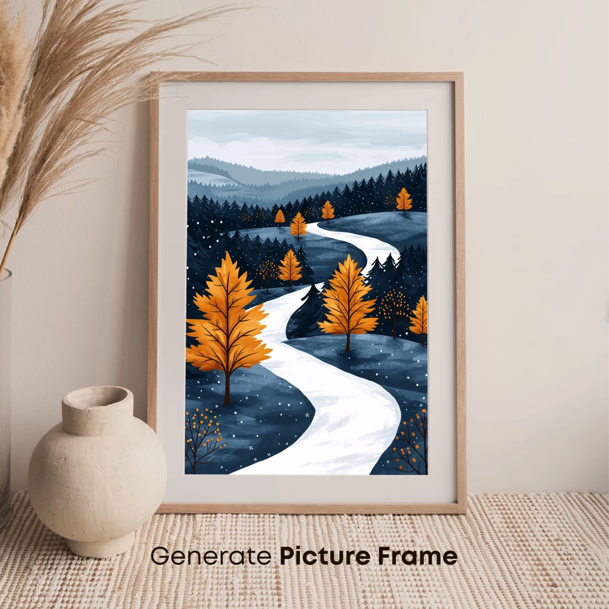 Autumn's Winding Path: A Snowy Forest Odyssey - Image 7