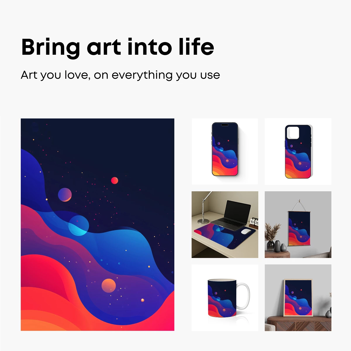 Cosmic Fusion: Abstract Planetary Waves - Image 2