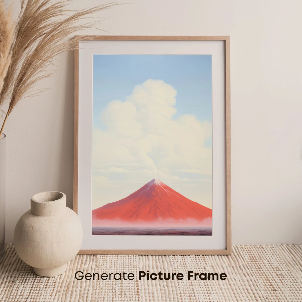 Crimson Volcano Eruption: A Surreal Landscape - Image 7