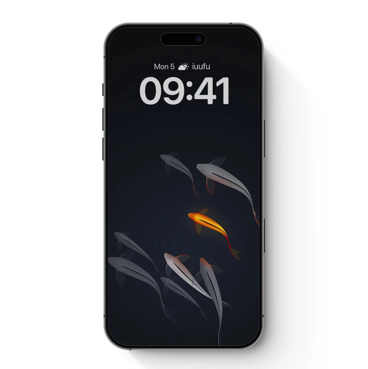 Glowing Koi in Midnight Depths