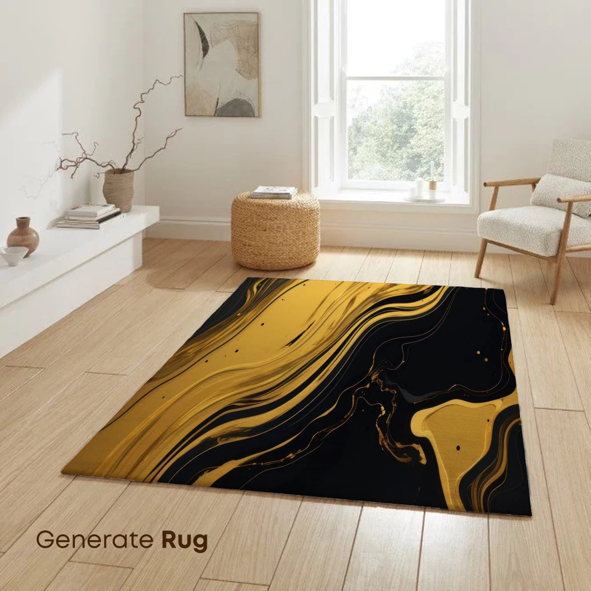 Golden Abyss: Elegance in Black and Gold Swirls - Image 6