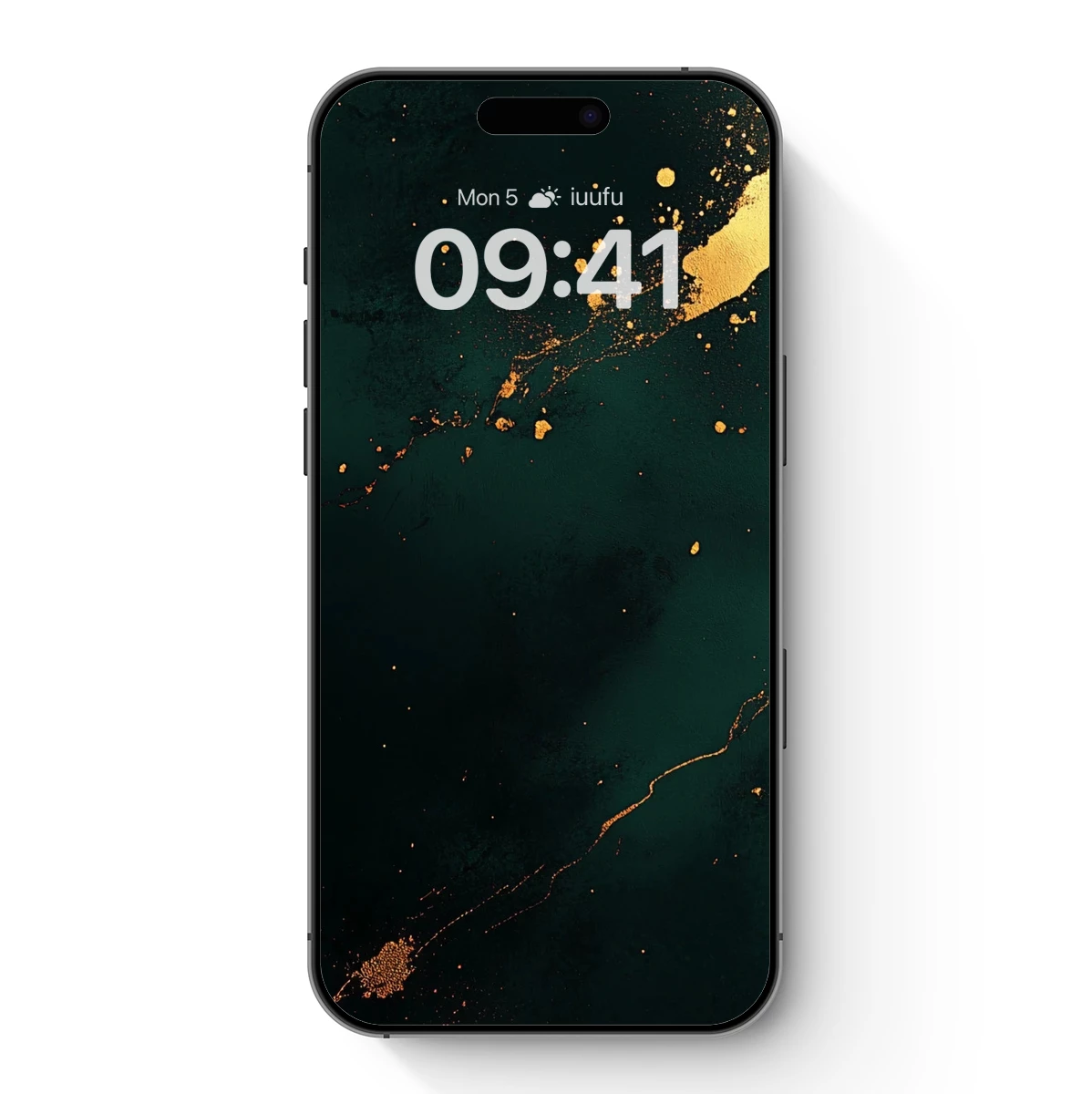 Golden Flecks on Teal Abyss: Abstract Elegance