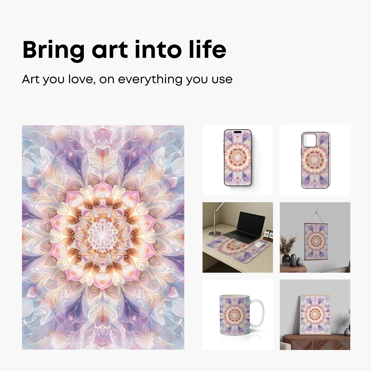 Mandala Symphony: Pastel Floral Elegance