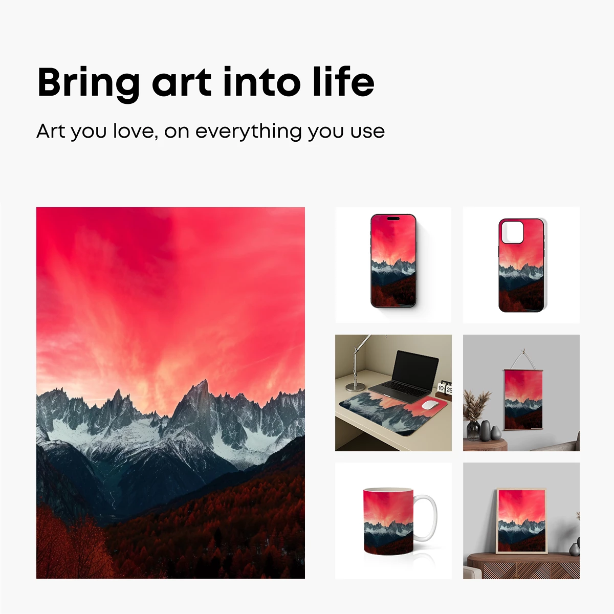 Crimson Peaks: Alpine Majesty at Dusk - Image 2