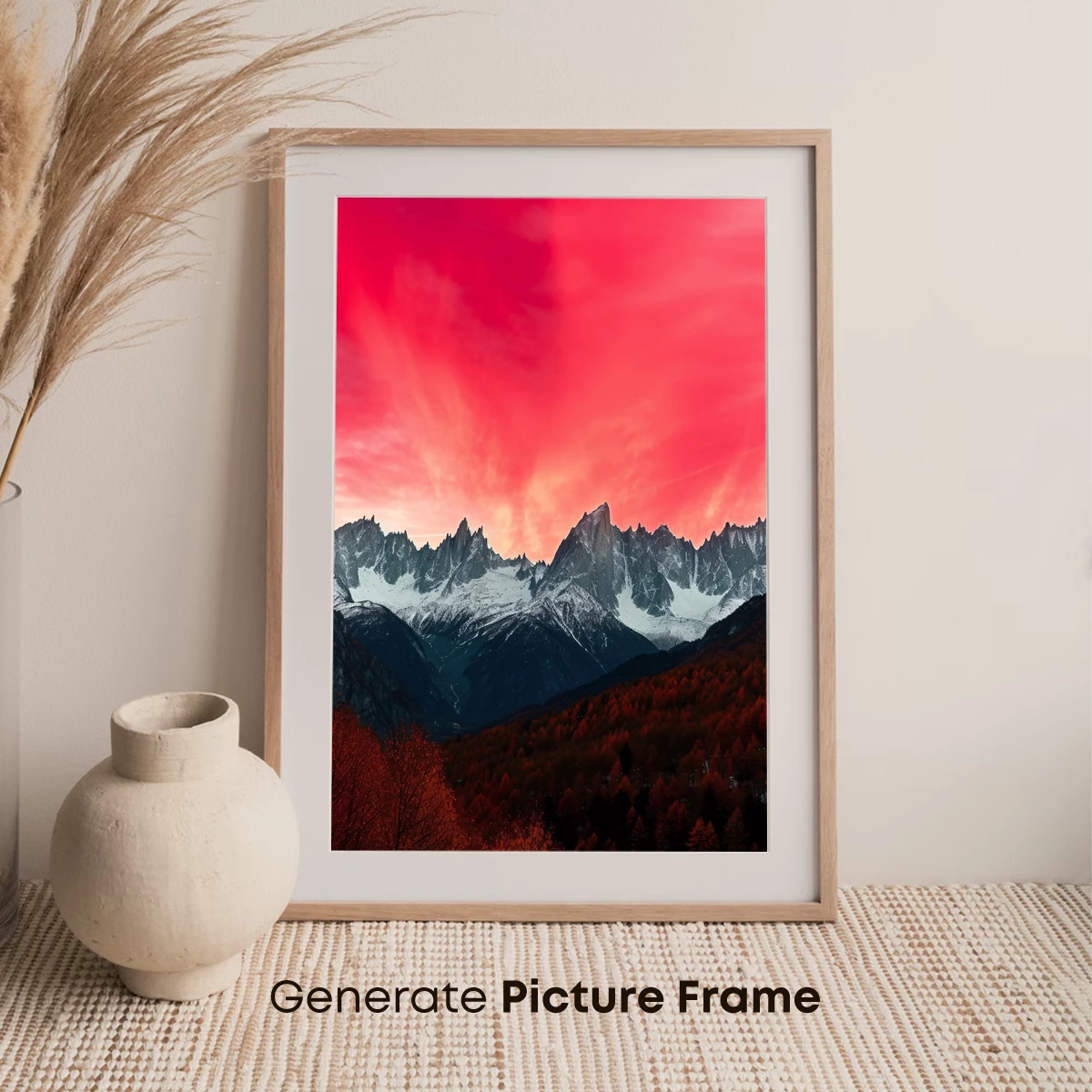 Crimson Peaks: Alpine Majesty at Dusk - Image 7