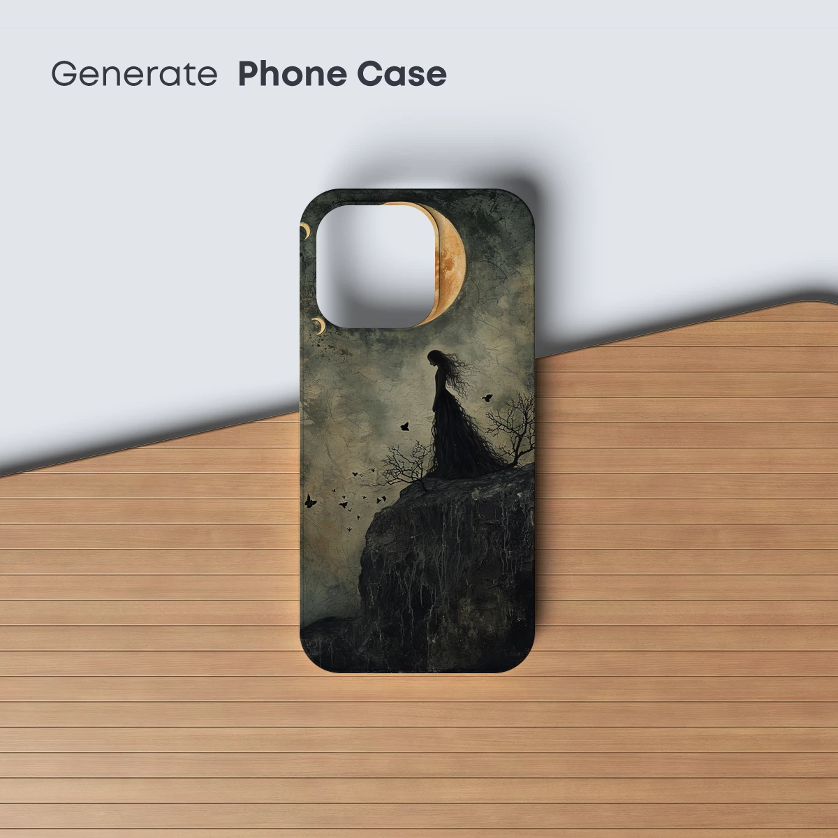 Eternal Moonlit Solitude: Gothic Silhouette - Image 3