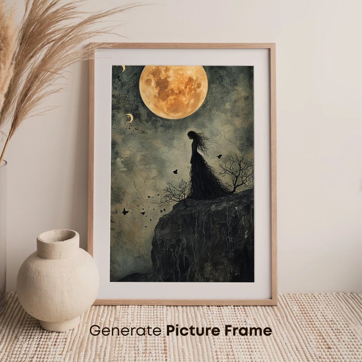 Eternal Moonlit Solitude: Gothic Silhouette - Image 7