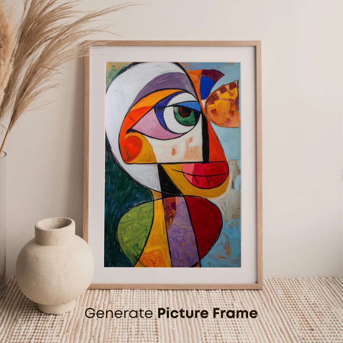 Cubist Face Symphony: Bold Colors and Geometric Harmony - Image 7