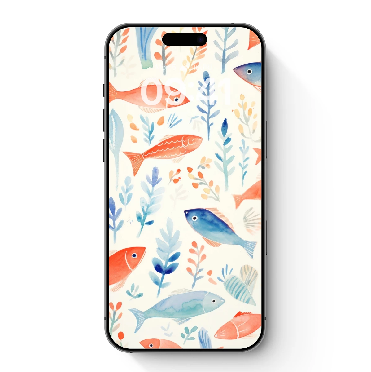 Aquatic Harmony: Watercolor Fish and Seaweed