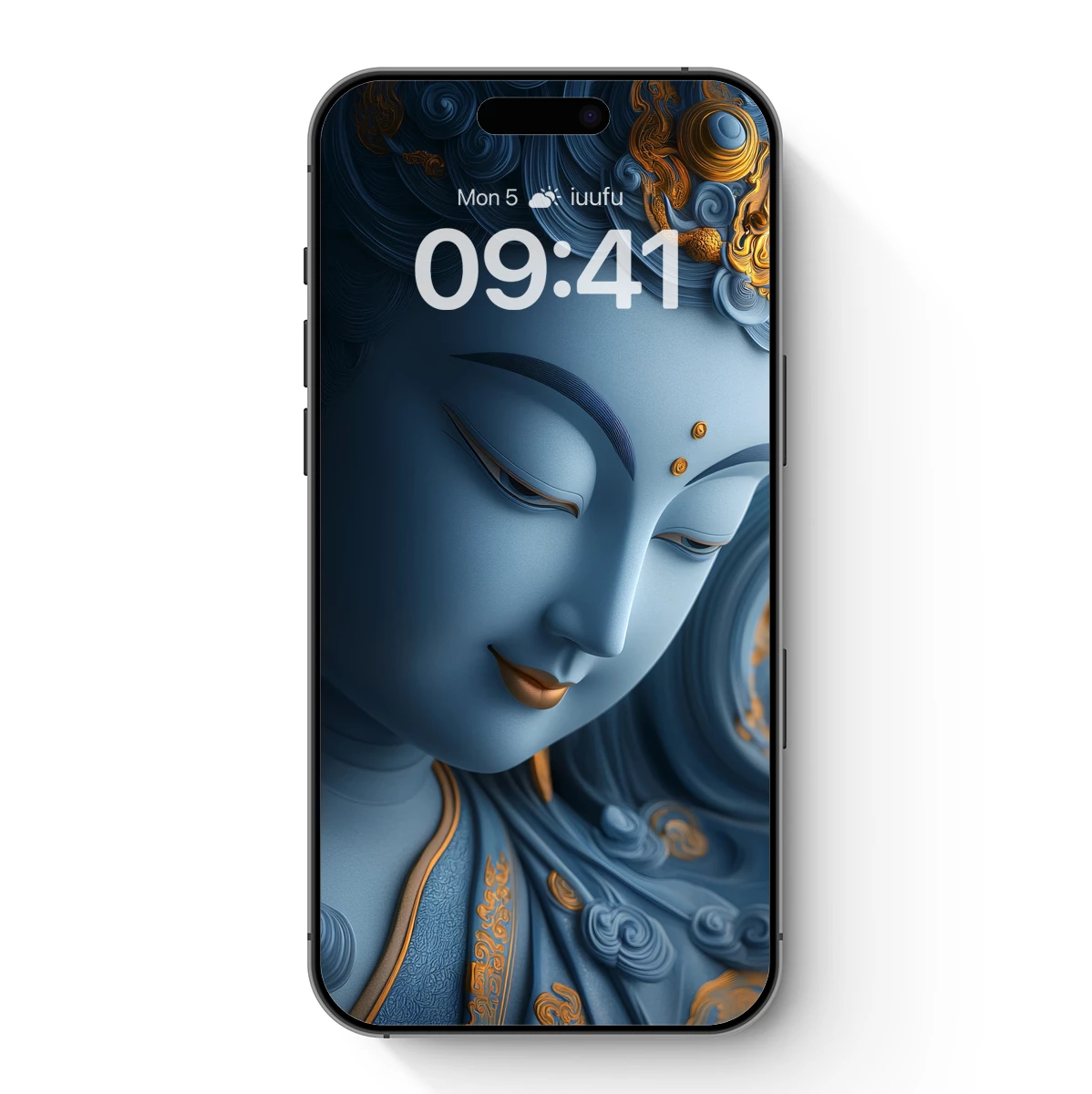 Ethereal Blue Serenity: Divine Sculpture in Motion