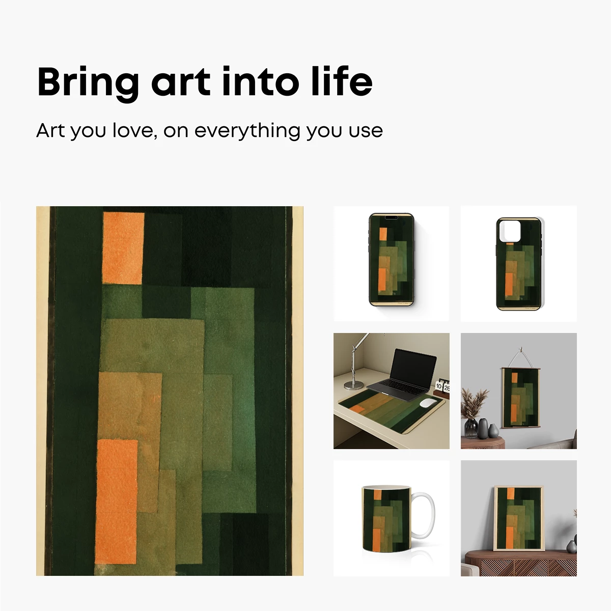 Abstract Harmony in Orange and Green - Image 2